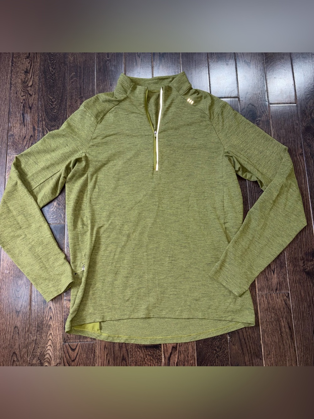 Lululemon Men's Olive Green Quarter-Zip Performance Sweater